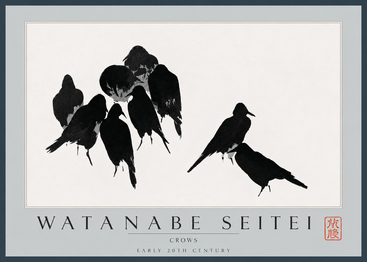 Watanabe Seitei Crows No2 - Affiche