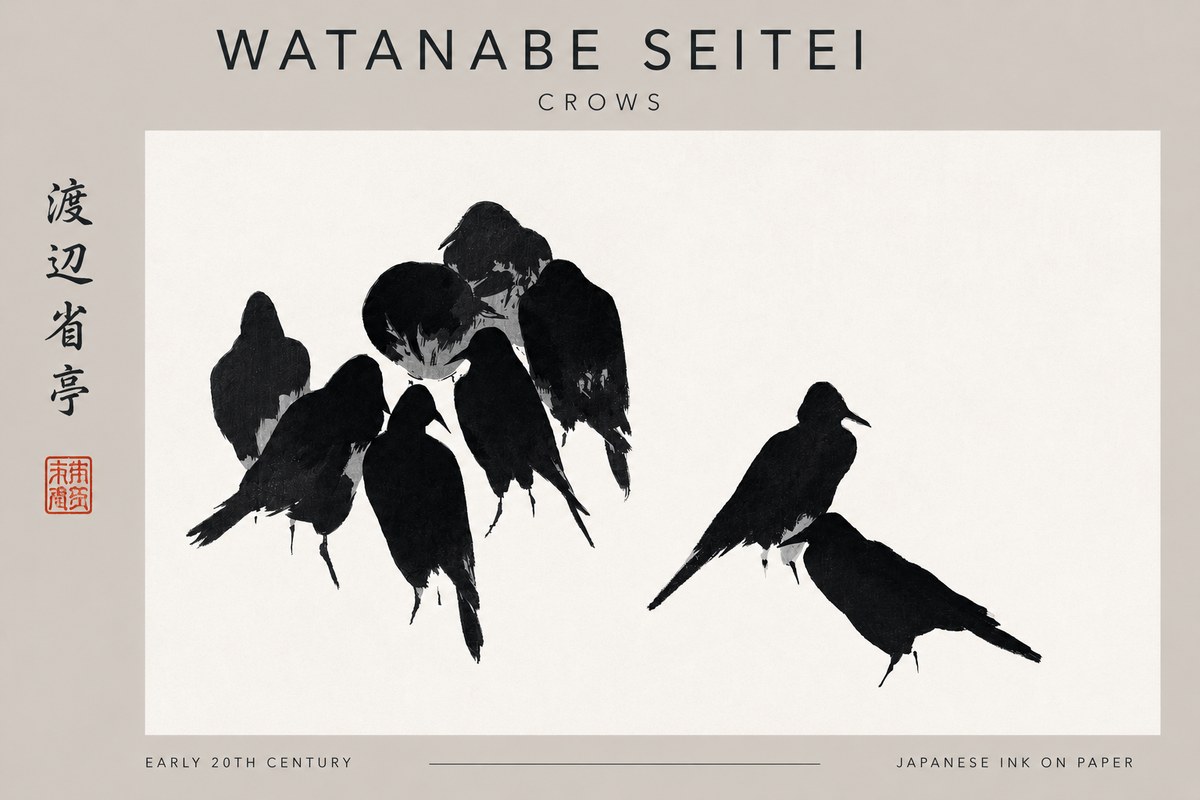 Watanabe Seitei Crows No3 - Affiche