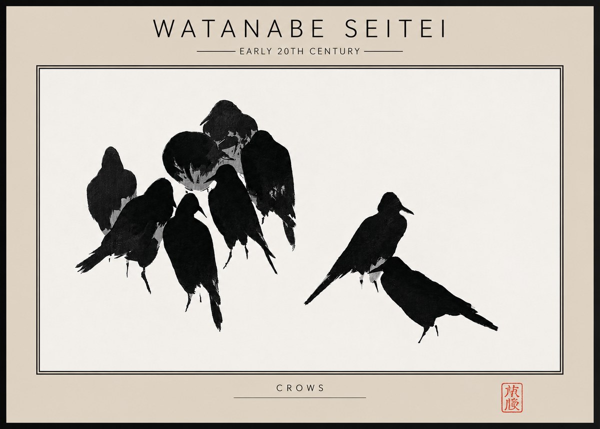 Watanabe Seitei Crows No4 - Affiche