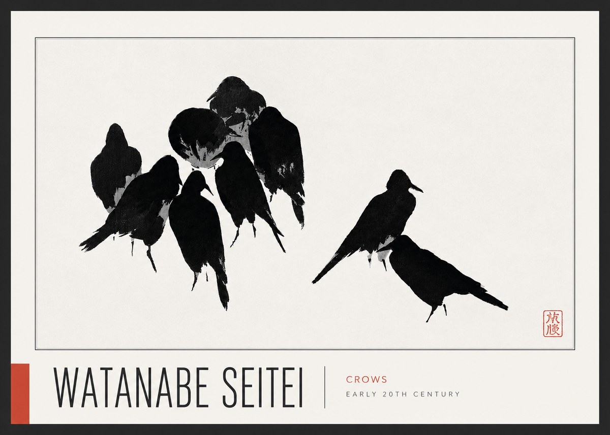 Watanabe Seitei Crows No5 - Affiche