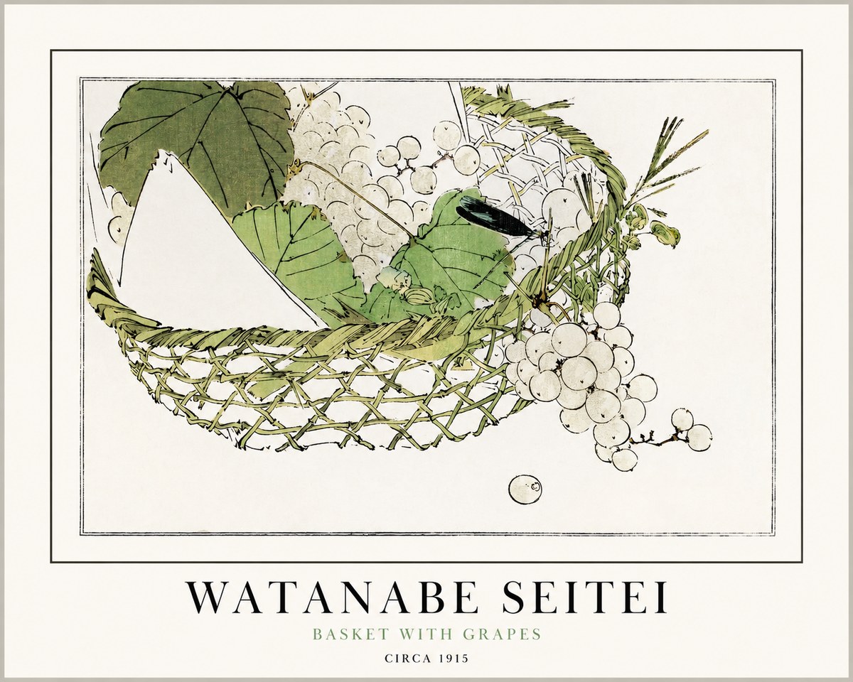 Watanabe Seitei Basket with Grapes No1 - Affiche