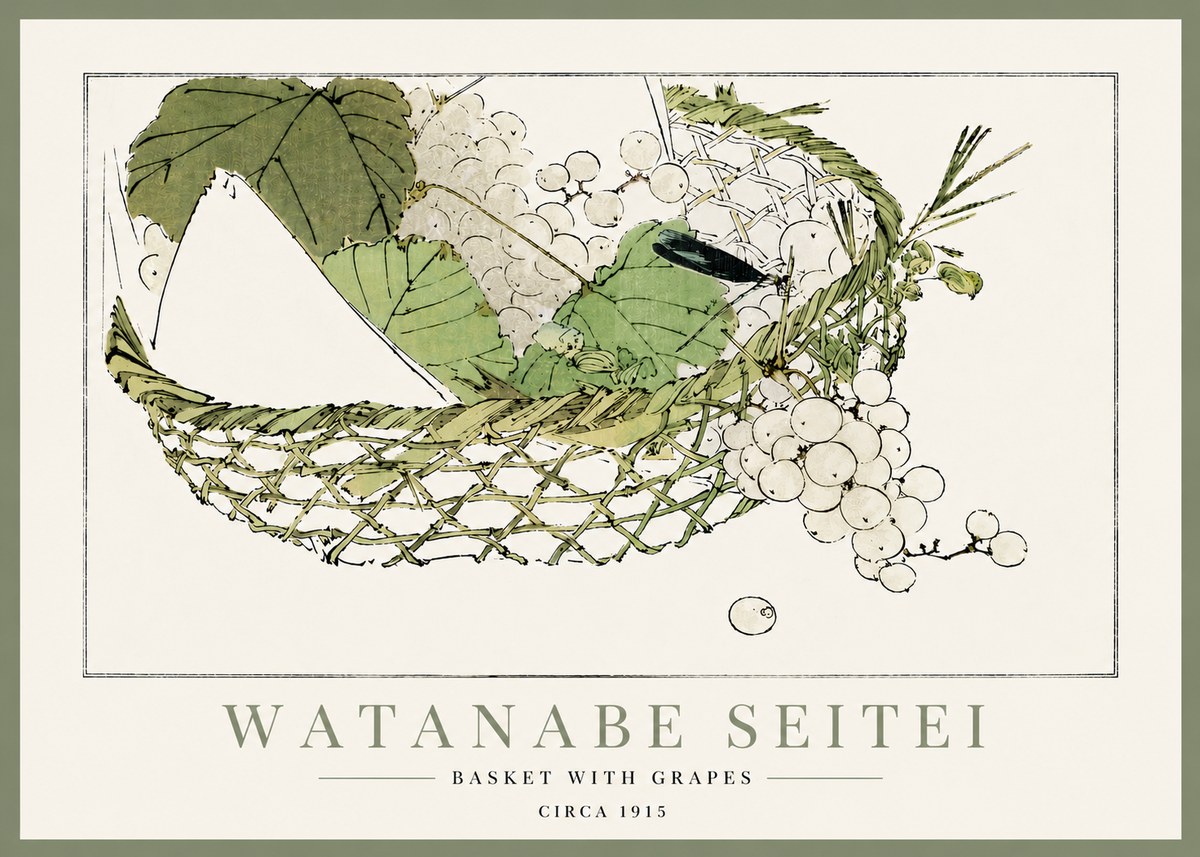 Watanabe Seitei Basket with Grapes No6 - Affiche