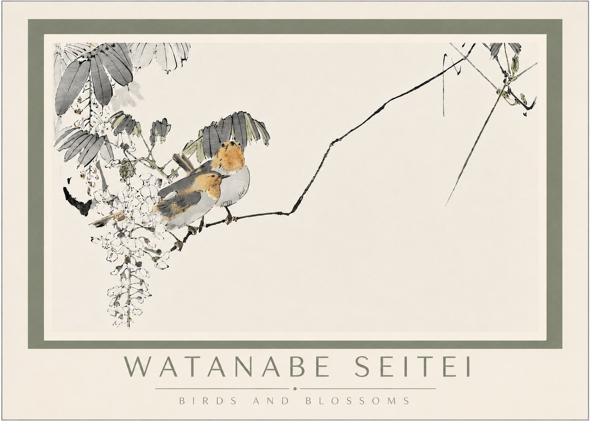 Watanabe Seitei Birds and Blossoms No4 - Affiche