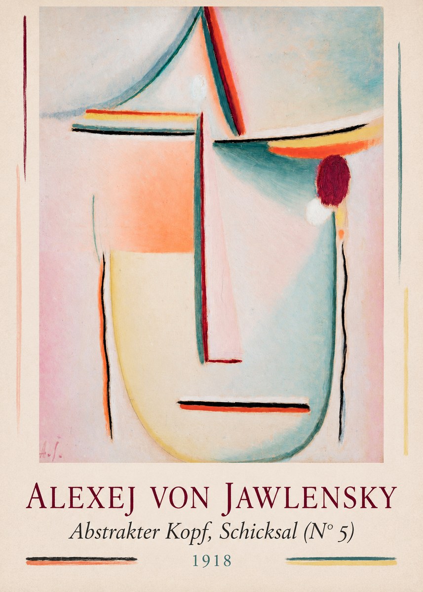 Alexej von Jawlensky Abstrakter Kopf, Schicksal (N°5) No6 - Affiche