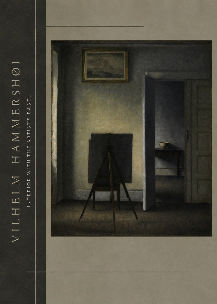 Vilhelm Hammershøi Interior with the Artist's Easel I No3 - Affiche