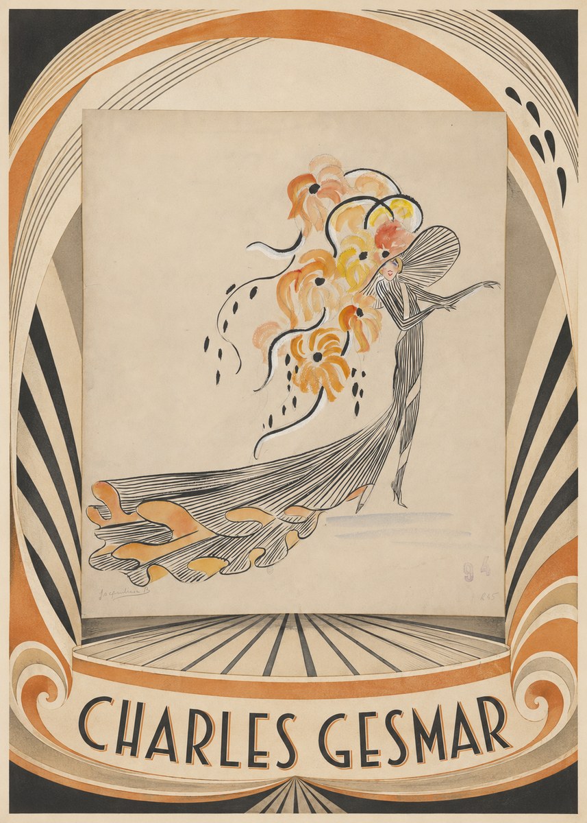 Charles Gesmar Lady with Floral Headdress No4 - Affiche