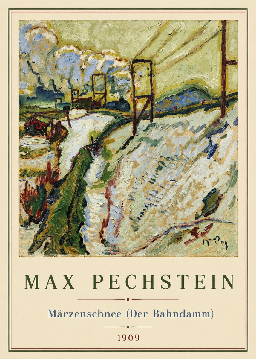 Max Pechstein Märzenschnee (Der Bahndamm) 1909 No2 - Affiche