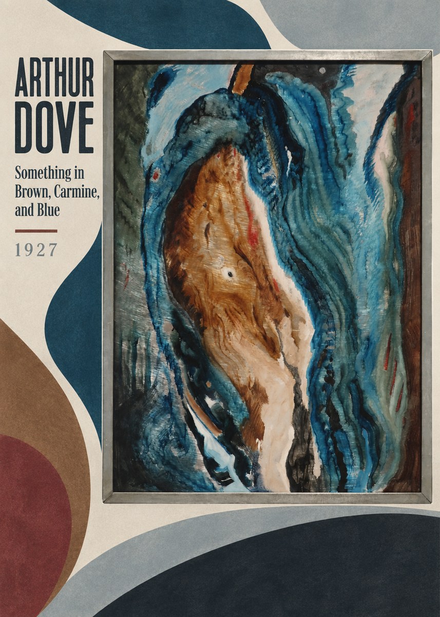Arthur Dove Something in Brown, Carmine, and Blue No2 - Affiche