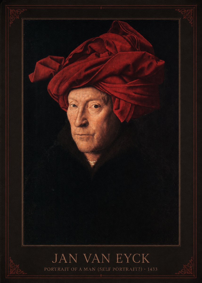 Jan van Eyck Portrait of a Man (Self Portrait?) No1 - Affiche