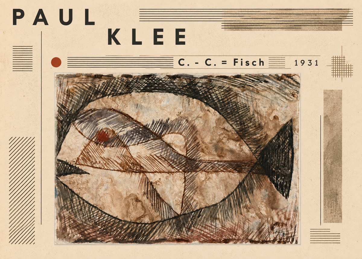 Paul Klee C. - C. = Fisch No6 - Affiche