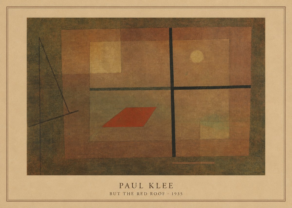 Paul Klee But the Red Roof No3 - Affiche