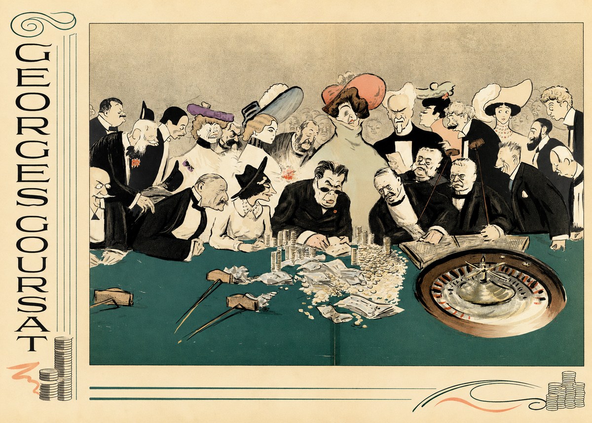 Georges Goursat At the Roulette Table No4 - Affiche