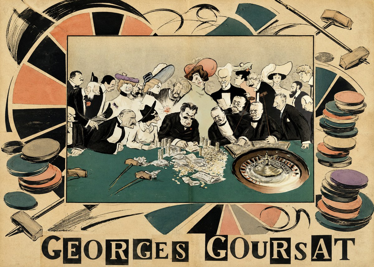 Georges Goursat At the Roulette Table No6 - Affiche