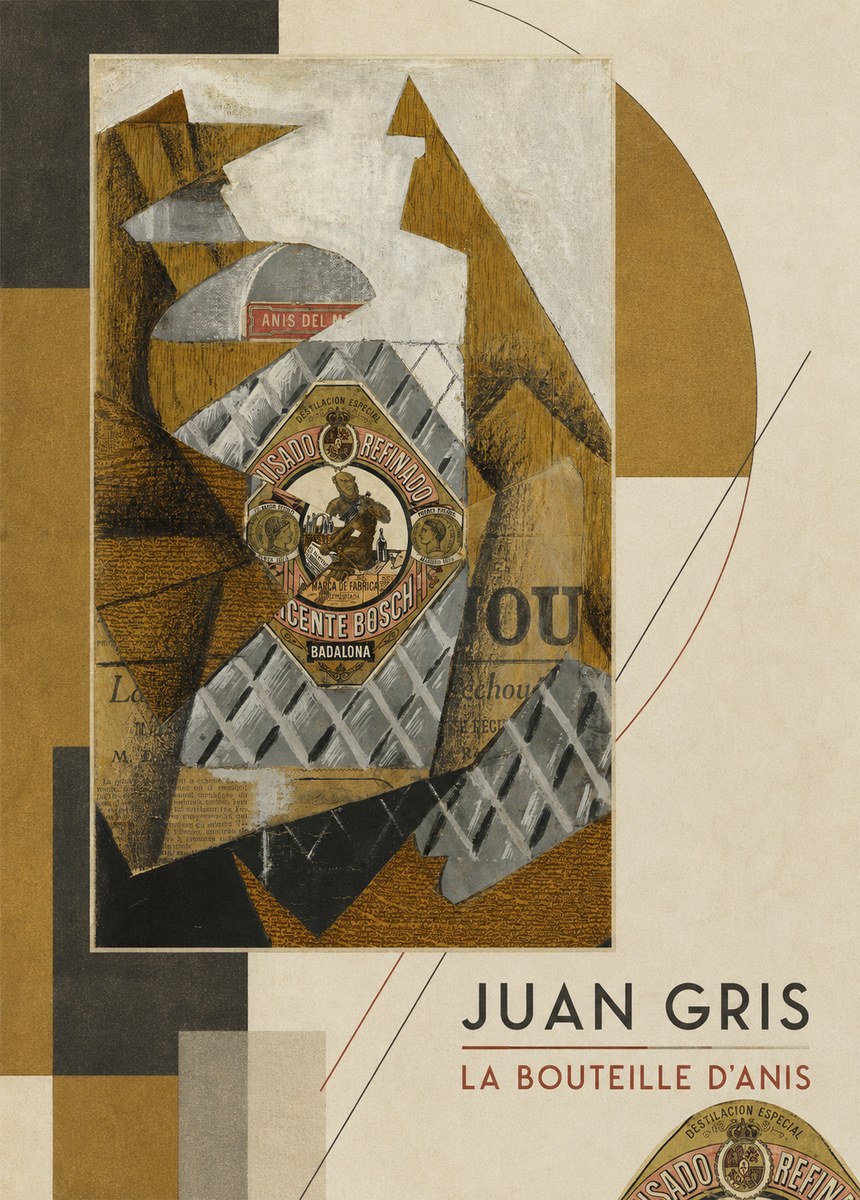 Juan Gris La Bouteille D'anis No6 - Affiche