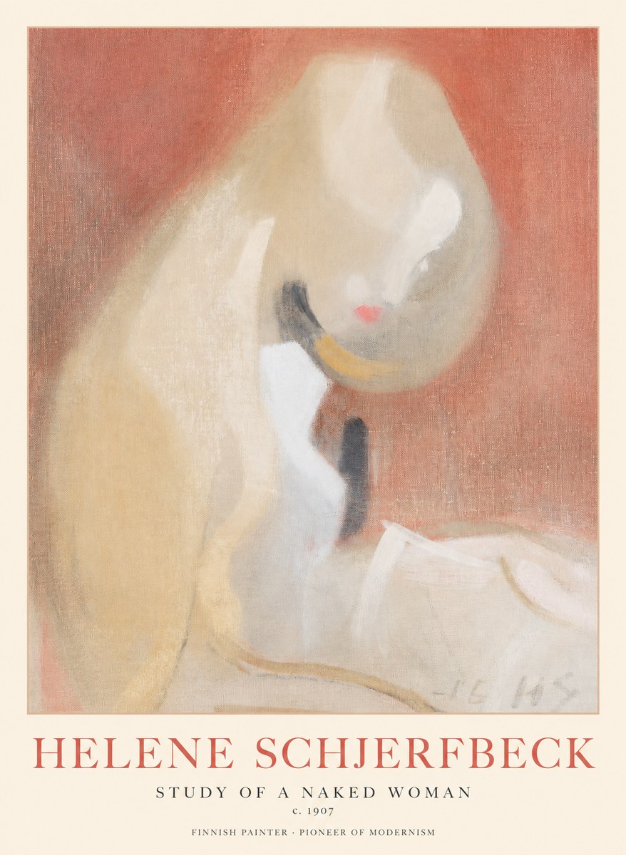 Helene Schjerfbeck Study of a Naked Woman No1 - Affiche