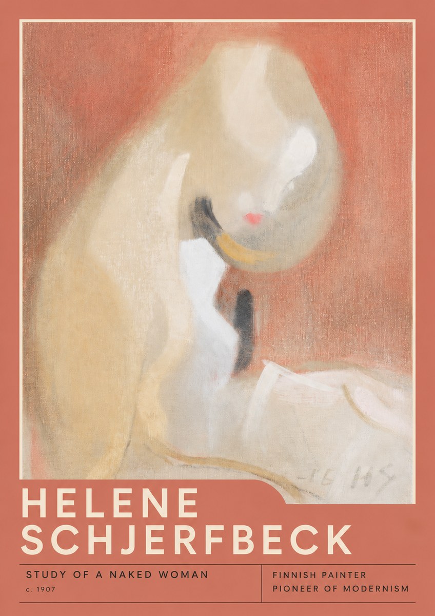 Helene Schjerfbeck Study of a Naked Woman No2 - Affiche