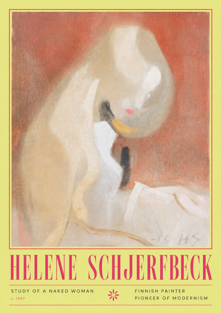Helene Schjerfbeck Study of a Naked Woman No4 - Affiche