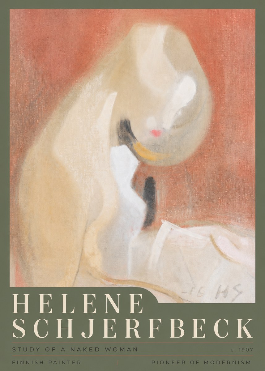 Helene Schjerfbeck Study of a Naked Woman No5 - Affiche