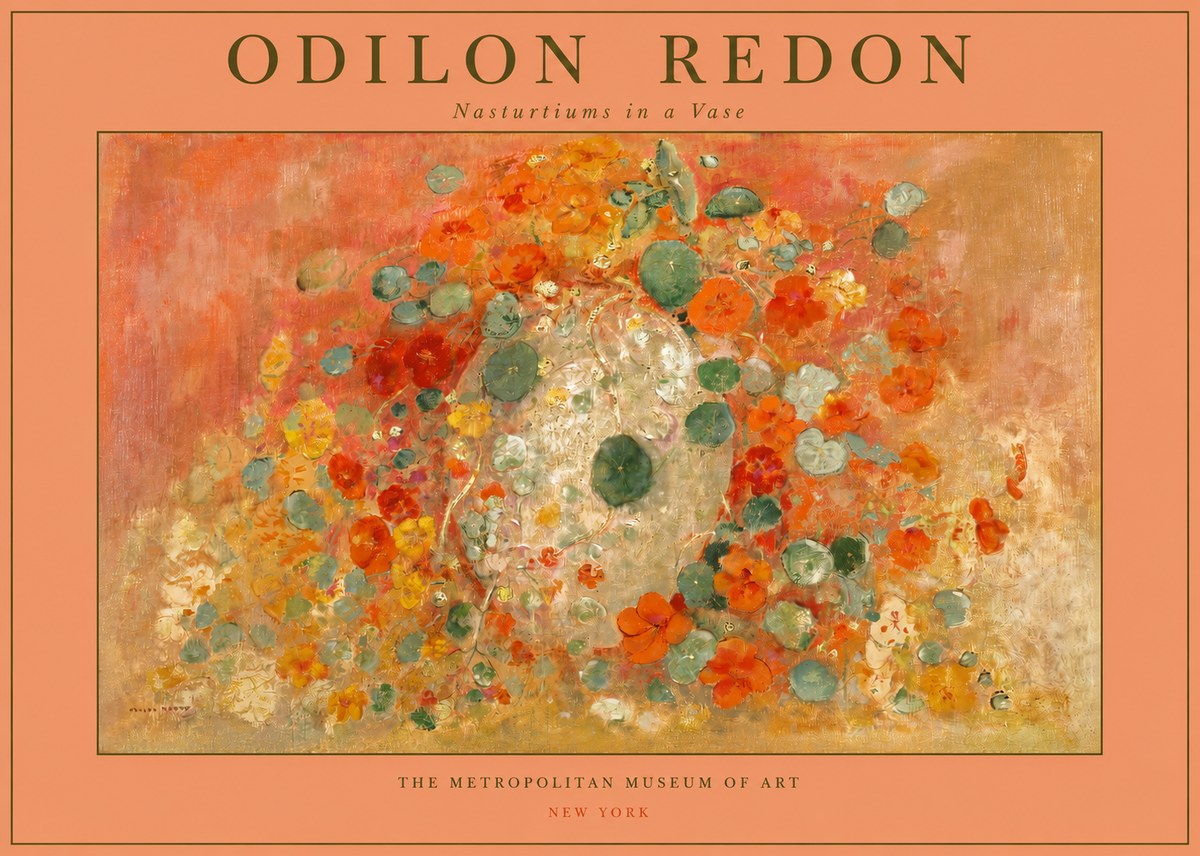 Odilon Redon Nasturtiums in a Vase No2 - Affiche