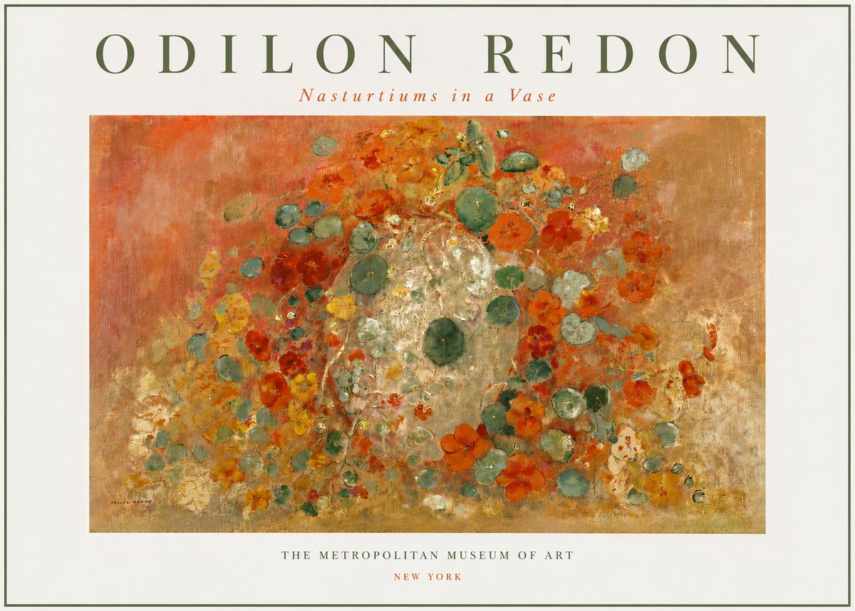 Odilon Redon Nasturtiums in a Vase No3 - Affiche