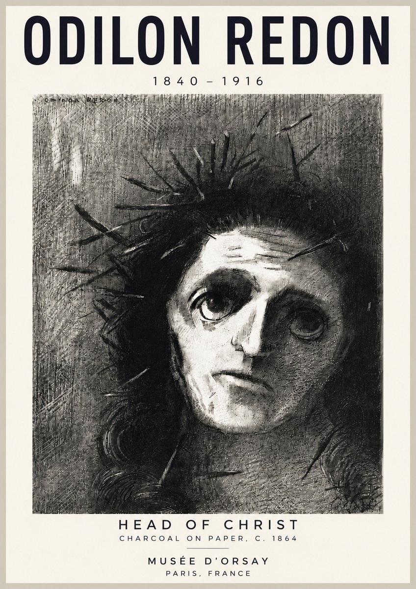 Odilon Redon Head of Christ I No4 - Affiche