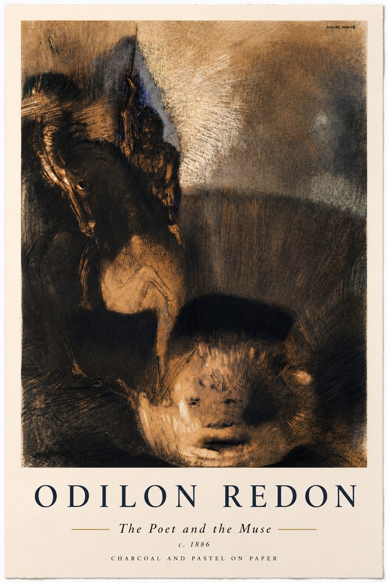 Odilon Redon The Poet and the Muse No6 - Affiche
