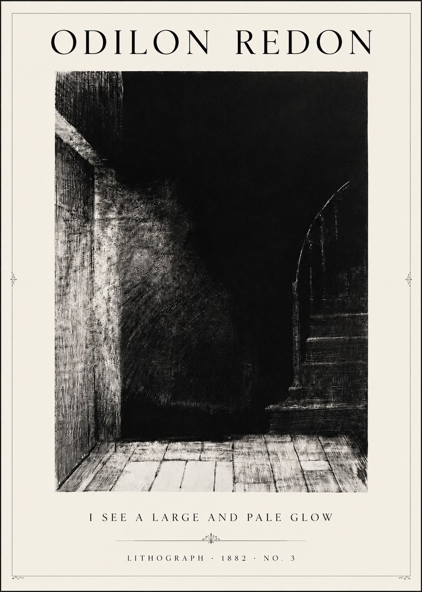 Odilon Redon I See a Large and Pale Glow No3 - Affiche