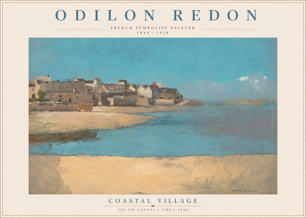 Odilon Redon Coastal Village No3 - Affiche