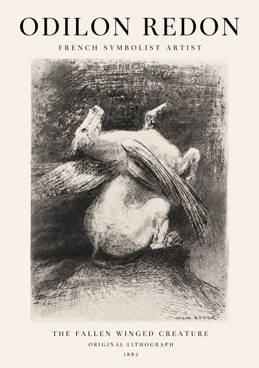 Odilon Redon The Fallen Winged Creature No1 - Affiche
