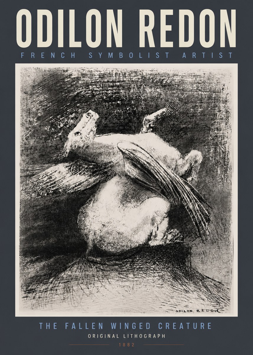 Odilon Redon The Fallen Winged Creature No2 - Affiche
