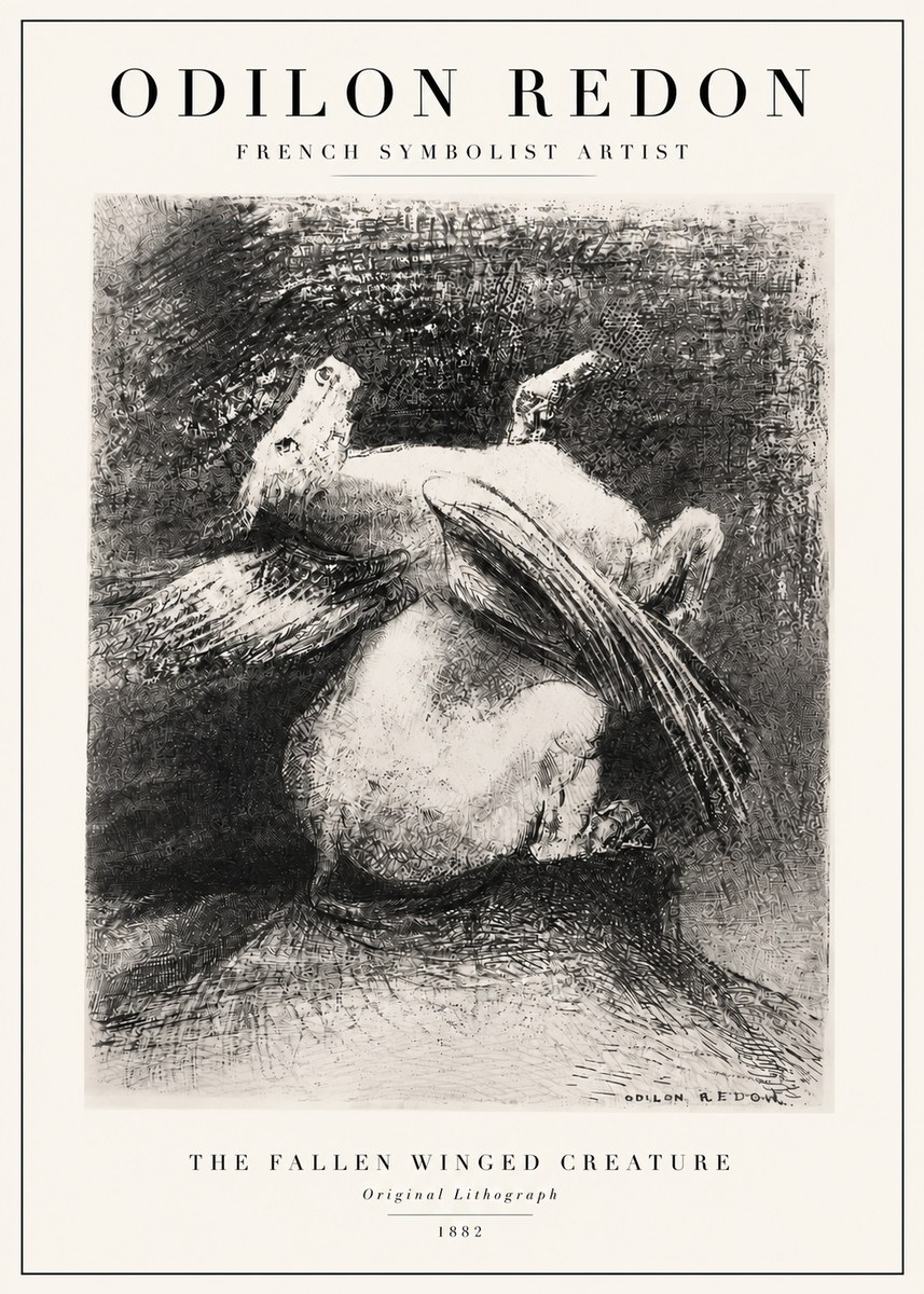 Odilon Redon The Fallen Winged Creature No3 - Affiche