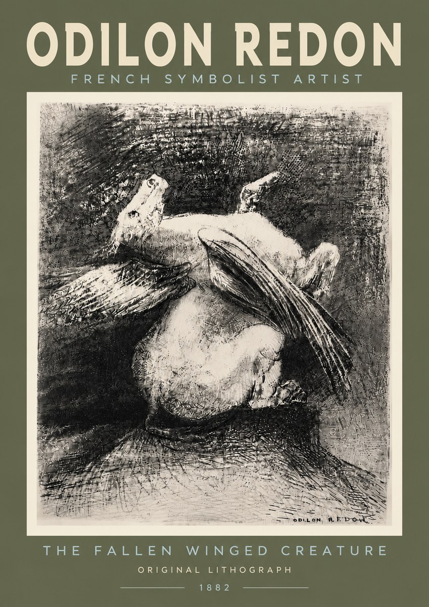 Odilon Redon The Fallen Winged Creature No4 - Affiche