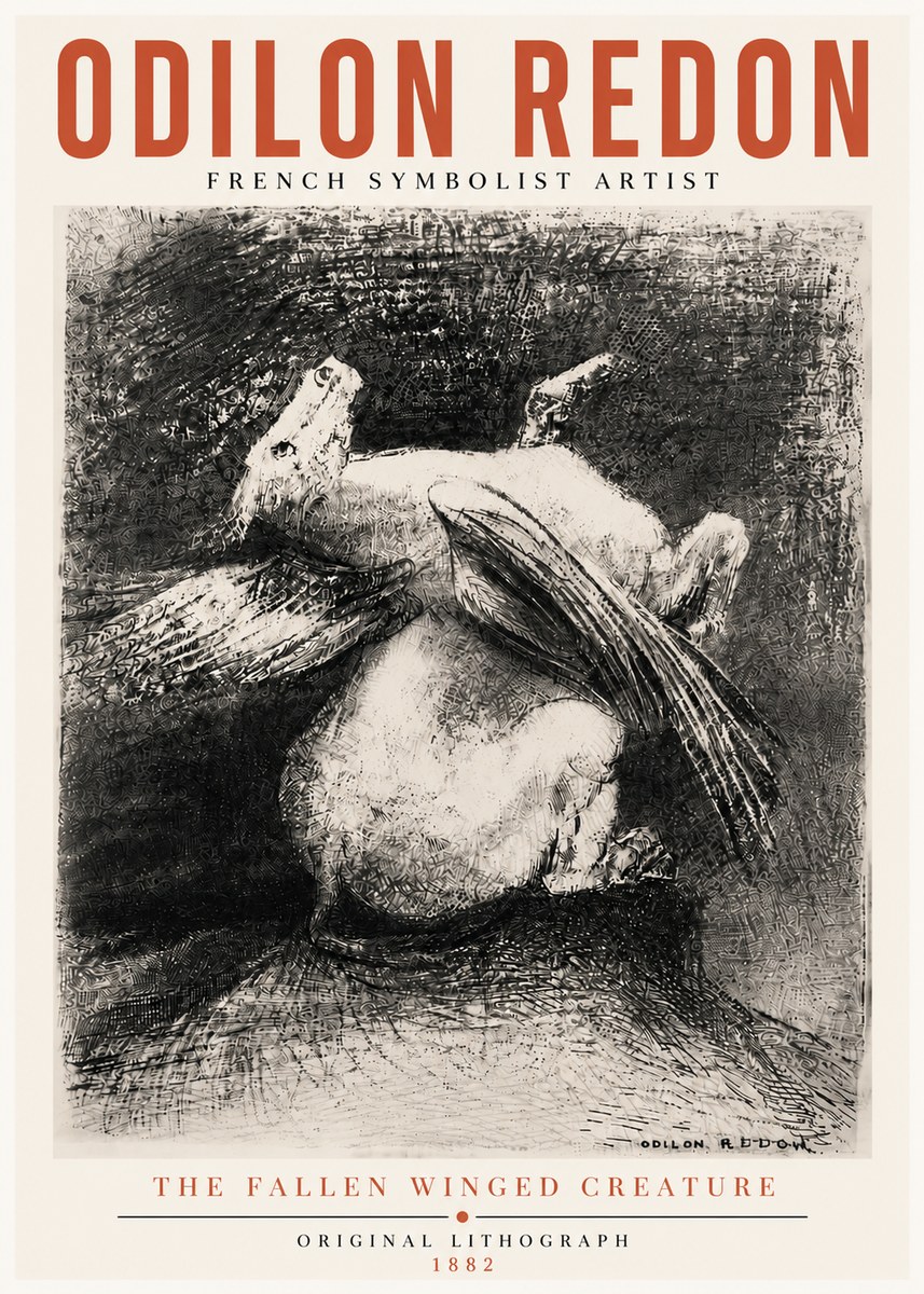 Odilon Redon The Fallen Winged Creature No5 - Affiche