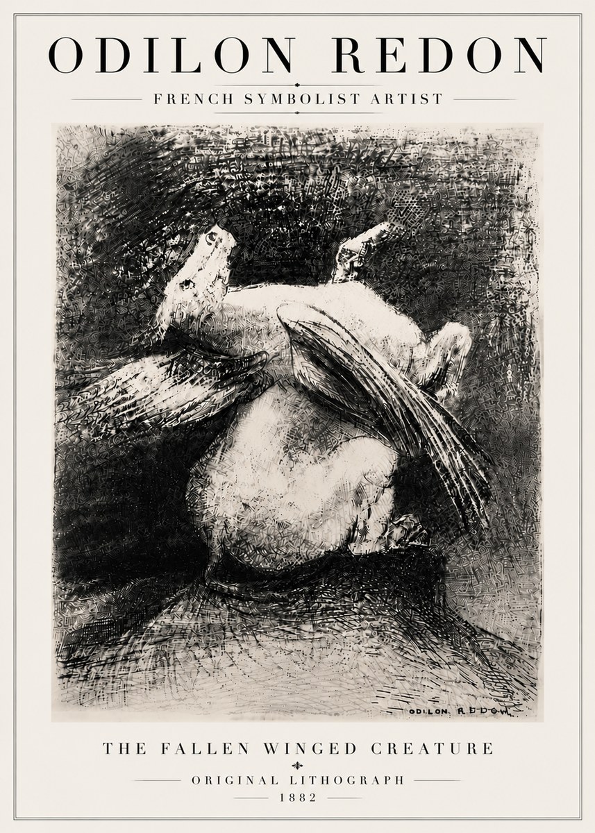 Odilon Redon The Fallen Winged Creature No6 - Affiche