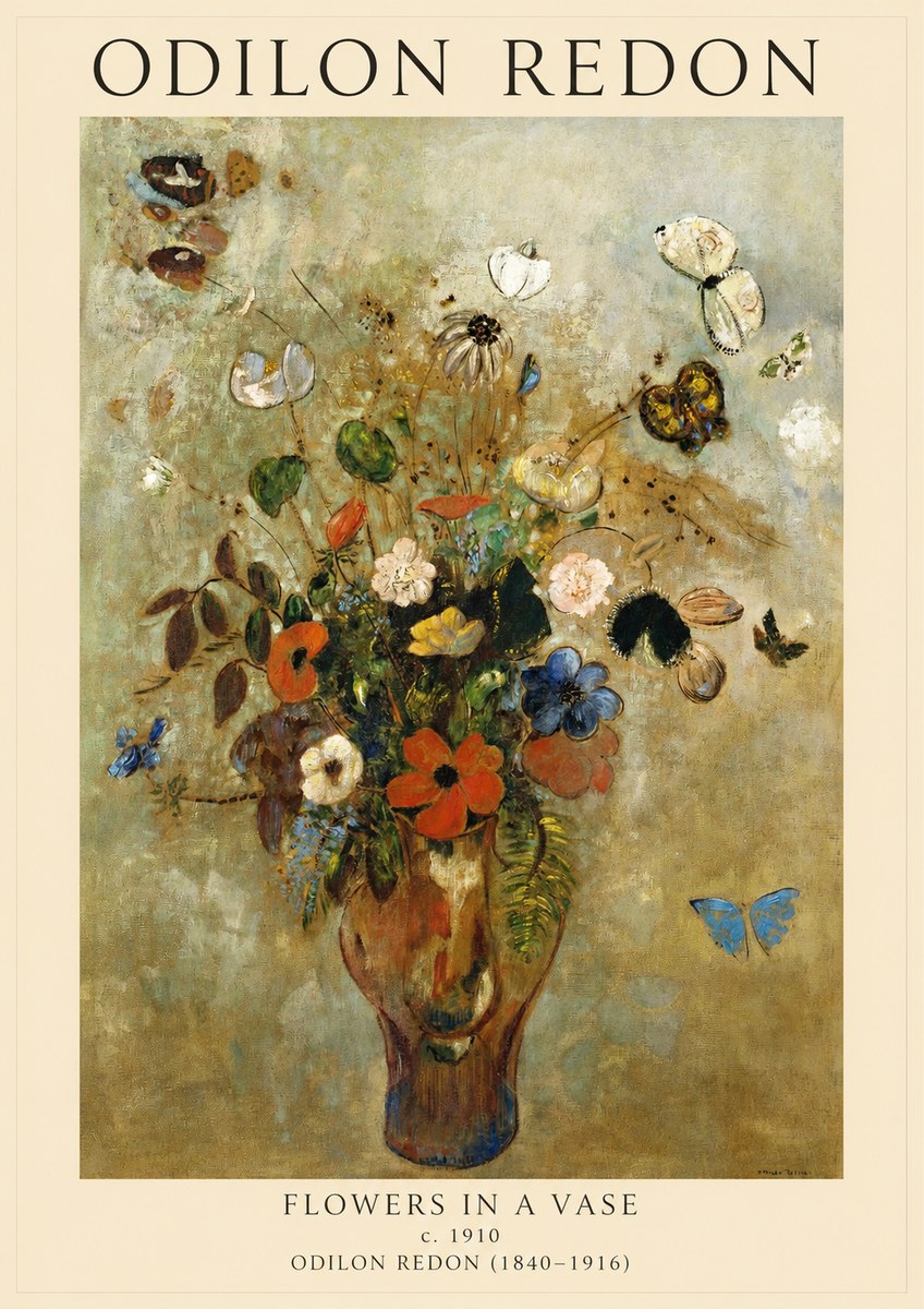 Odilon Redon Flowers in a Vase I No1 - Affiche