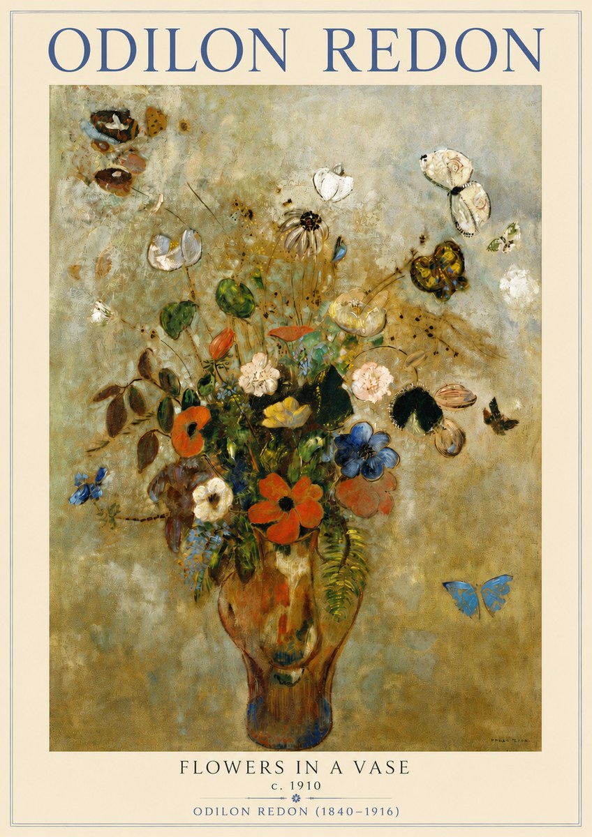 Odilon Redon Flowers in a Vase I No3 - Affiche