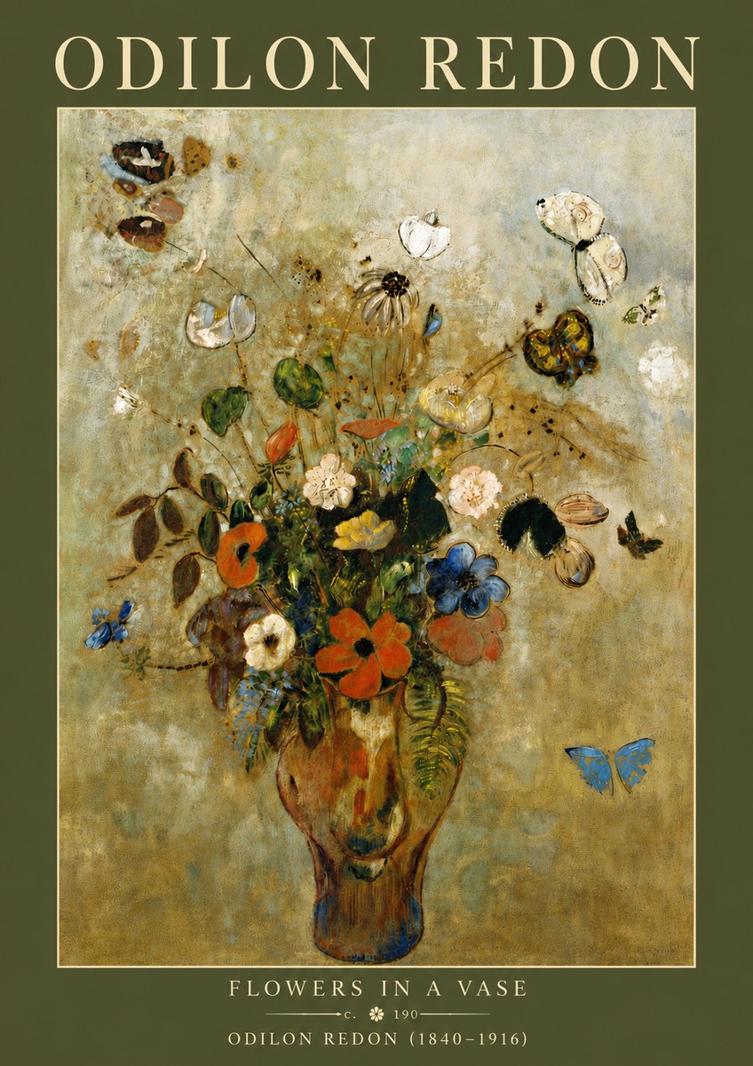Odilon Redon Flowers in a Vase I No4 - Affiche