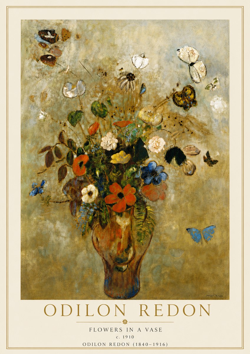 Odilon Redon Flowers in a Vase I No5 - Affiche
