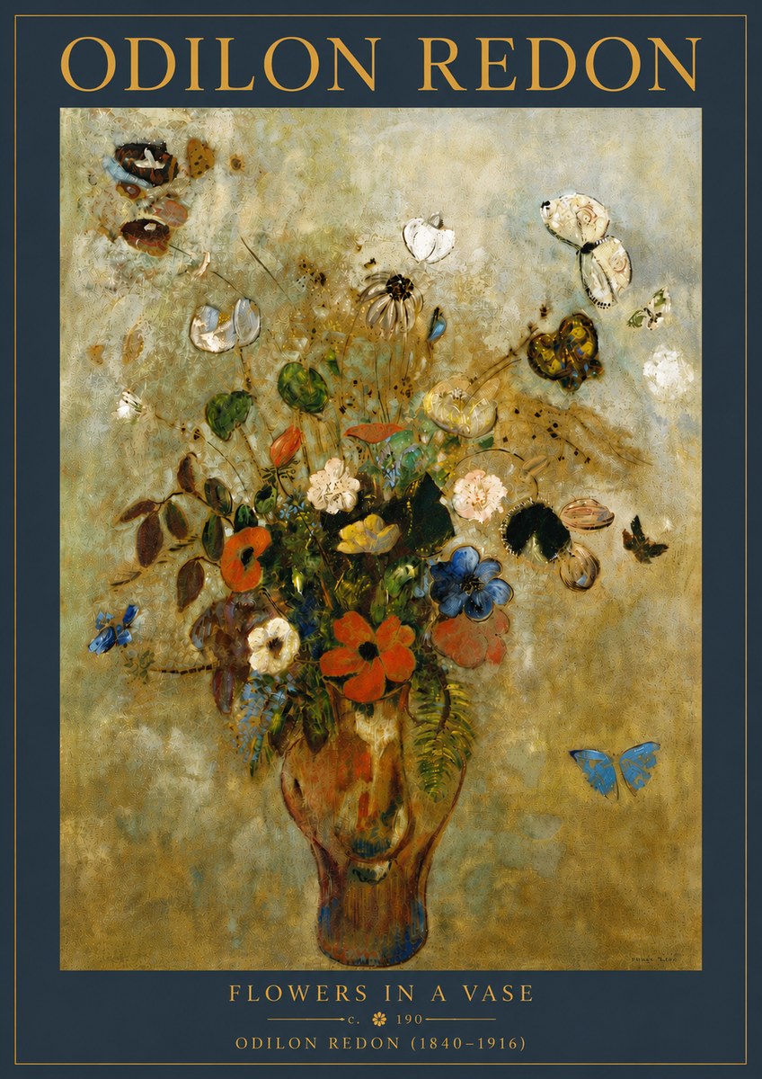 Odilon Redon Flowers in a Vase I No6 - Affiche