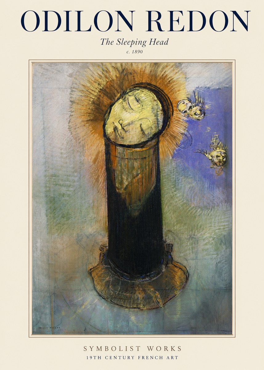Odilon Redon The Sleeping Head No1 - Affiche
