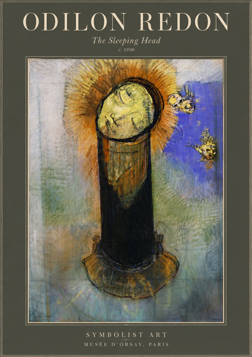 Odilon Redon The Sleeping Head No4 - Affiche