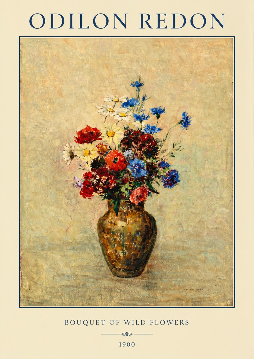 Odilon Redon Bouquet of Wild Flowers I No3 - Affiche