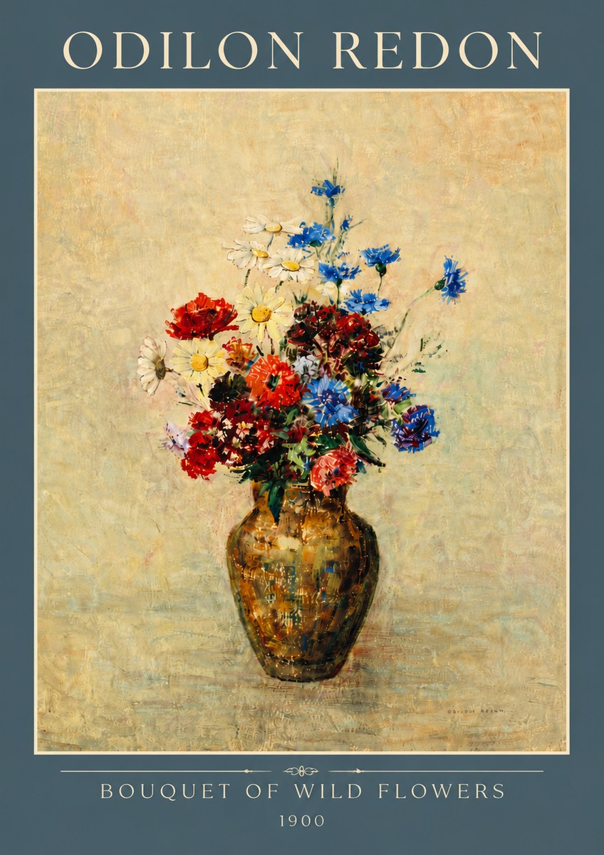 Odilon Redon Bouquet of Wild Flowers I No4 - Affiche
