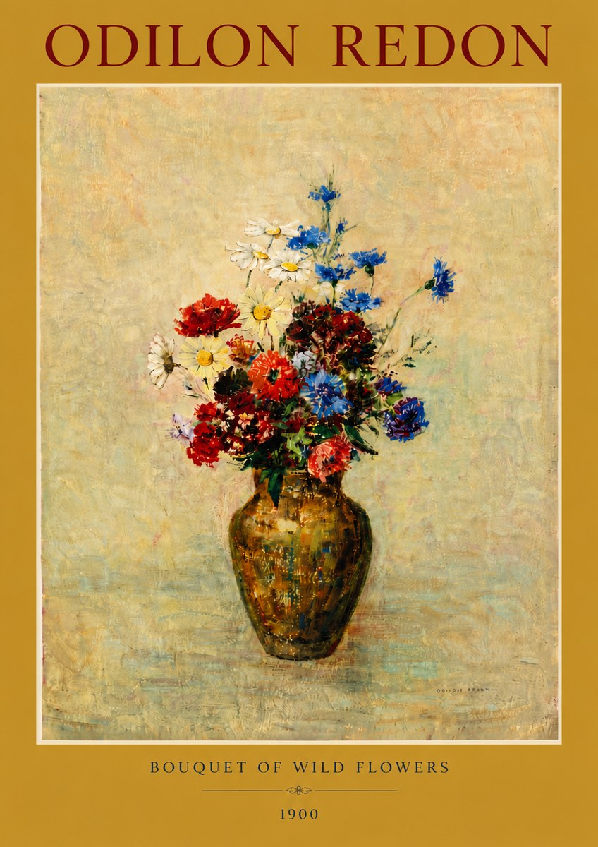 Odilon Redon Bouquet of Wild Flowers I No6 - Affiche