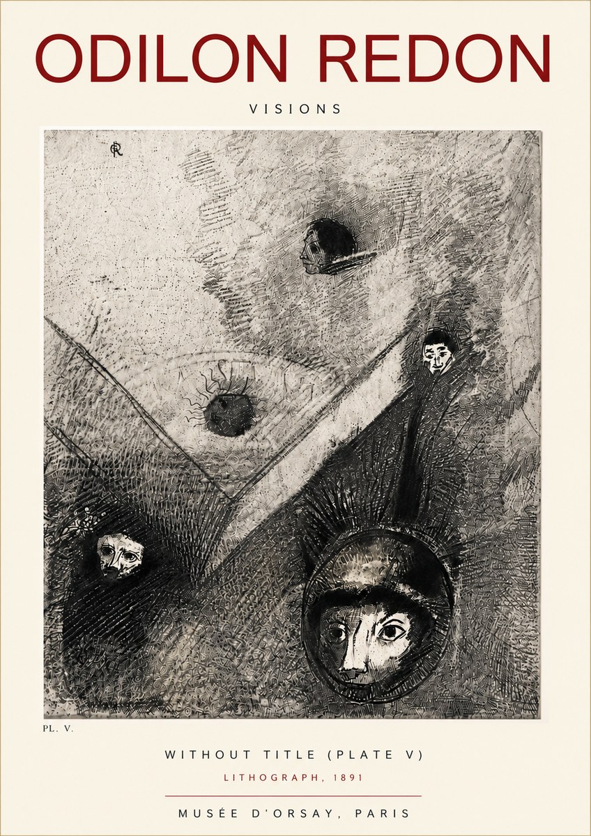 Odilon Redon Without Title (Plate V) No6 - Affiche