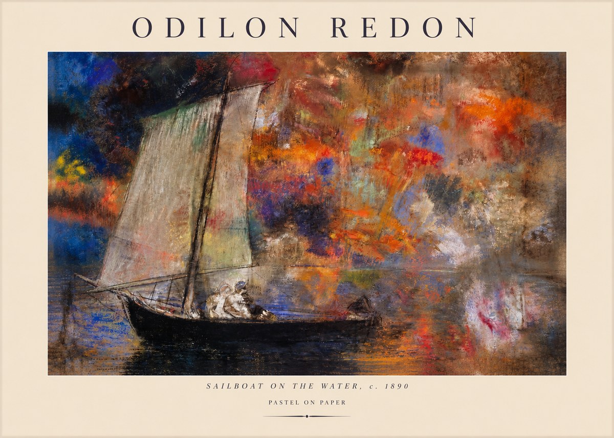 Odilon Redon Sailboat on the Water No2 - Affiche