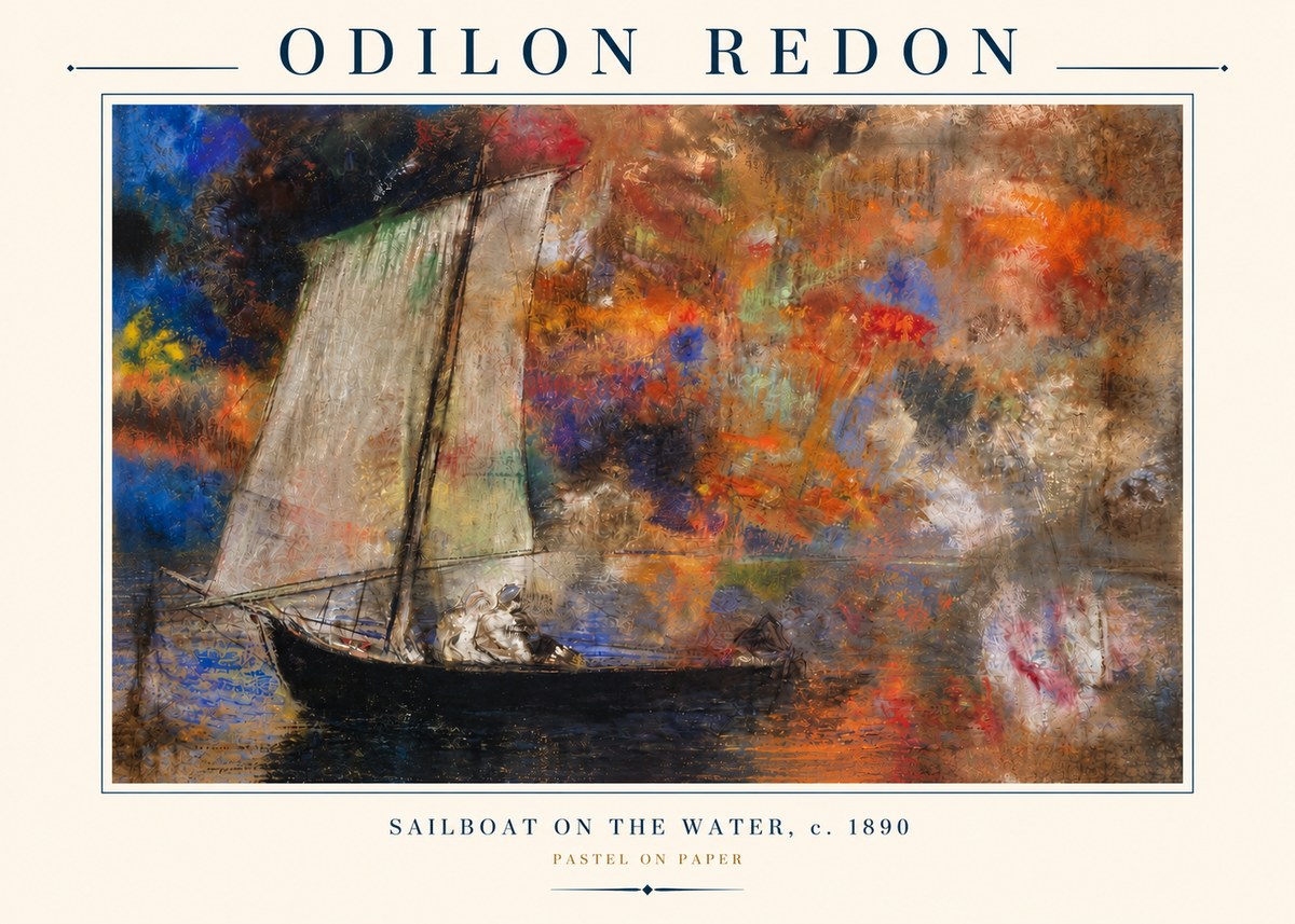 Odilon Redon Sailboat on the Water No3 - Affiche