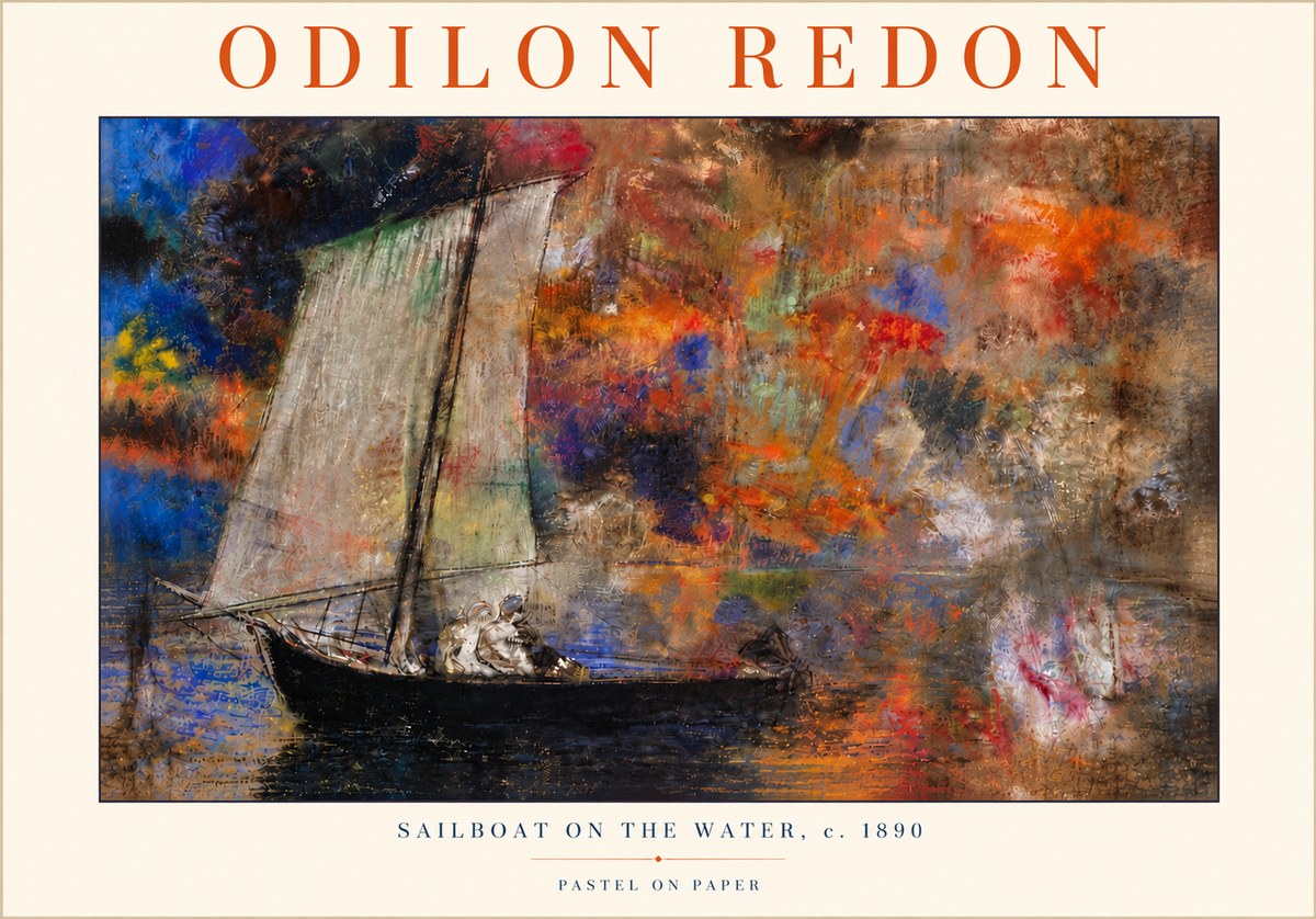 Odilon Redon Sailboat on the Water No5 - Affiche