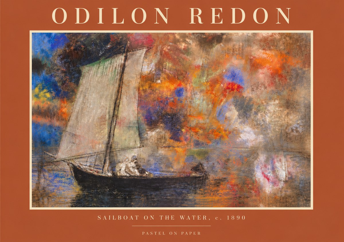 Odilon Redon Sailboat on the Water No6 - Affiche