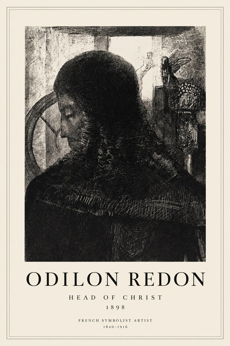 Odilon Redon Head of Christ II No1 - Affiche
